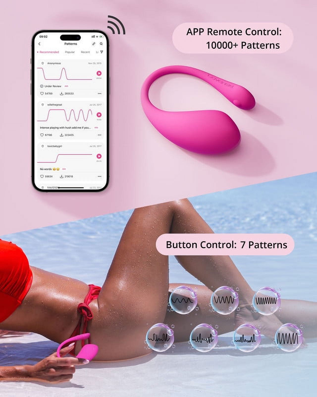 Lovense Lush 3 Camming Vibrator, Mini Wearable Bullet Vibrator for Women - Pink - image 5 of 6