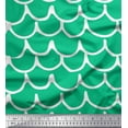 thumbnail image 1 of Soimoi Green polyester Crepe Fabric Curve Hand Drawn Print Fabric by the Yard 52 Inch Wide, 1 of 3