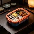 thumbnail image 6 of TACILIP Stationery Supplies, 1PCS Bento Box Lunch Box 3 Compartment Snack Containers Reusable Lunch Box Lunch Containers For Home Travel Work 720ml Equipped With Plastic Tableware, Womens Gifts, 6 of 6