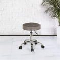 thumbnail image 5 of Bowery Hill Tufted Adjustable Backless Metal Vanity Stool in Gray, 5 of 9