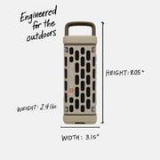 Turtlebox Ranger Li-Ion Battery-Powered Ultra-Portable Speaker, Tan