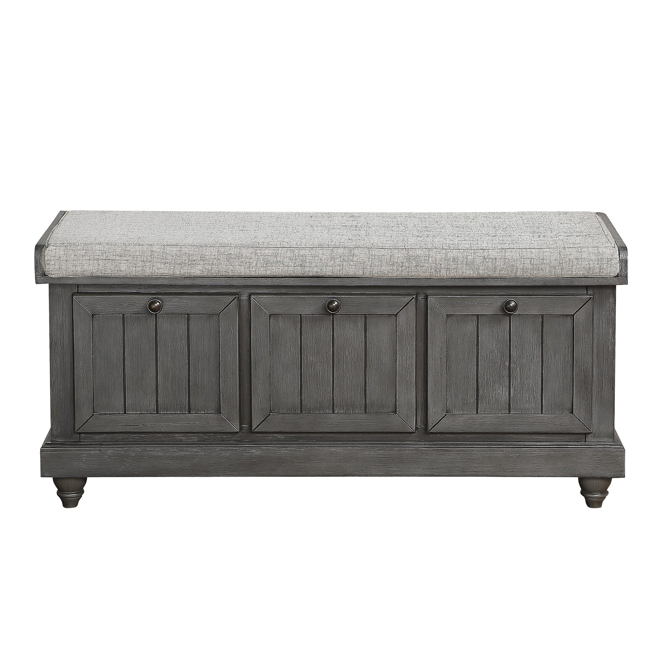 OakvillePark Morton Lift Top Storage Bench, Distressed Dark Gray