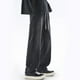 thumbnail image 4 of Pantalones largos para hombre, con bolsillo exterior, cintura elástica, cordón ajustable, color sólido, de mezclilla, pierna ancha, pantalones para hombre, 4 of 8