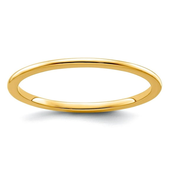 14k Solid Yellow Gold 1.2mm Half Round Stackable Band Ring Size 4 Stackable Ring for Women and Men