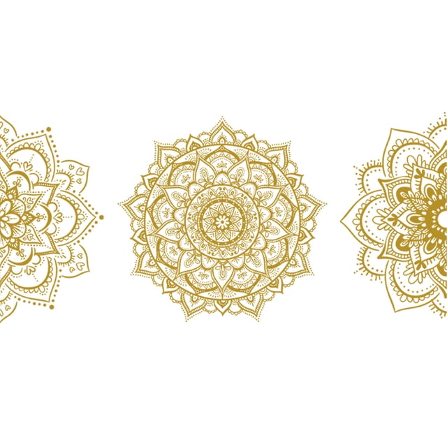 EcoNesxp Pièces Demi-Autocollants Muraux mandala Bohème Autocollant Mural mandala hippie Vinyle 4 Pcs Demi-Autocollants Muraux mandala Bohème Autocollant Mural mandala hippie Vinyle W