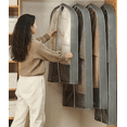 thumbnail image 2 of Hanging Clothes Gusseted Garment Bag (Set of 2) for Storage Suit Bag for Closet Clear Garment Bags Dress Covers Garment Bags for Suits, Sweaters, Shirts, 2 of 6