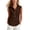 Brown, variant on Women's Cotton Linen Tank Tops Collared Button Up Casual Summer Loose Fit Sleeveless Tops