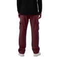 thumbnail image 5 of Loose Wide Leg Sweatpants for Men Elastic Waist Cargo Jogger Pants with Side Cargo Pockets for Fall Wine M, 5 of 8