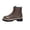 Brown, variant on Conspicuous Front Zipper Leather Boots Daily Office Commuting, Lug Sole Chunky Booties Autumn Casual Strolling, Comfortable Holiday Travel Wearing, Flexible Lightweight Footwear, Brown 6.5