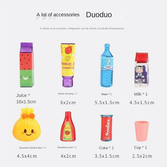 Simulation Fun Smart Refrigerator Toys Home Small Appliances Baby Birthday Play Cartoon Pattern Fridge Toy Party Supplies Gift DIY Craft