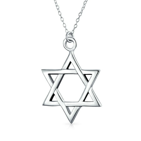 Love Star Of David Pendant - Jewish Star Of David Pendant Sterling Silver Necklace 16 Inches