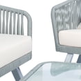 thumbnail image 5 of SAFAVIEH Jorda Outdoor Patio 4 Piece Conversation Set, Grey/Beige, 5 of 5