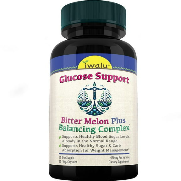 iwalu Glucose Support | Healthy Blood Sugar & Metabolism Balance Support with Bitter Melon Complex - 60 Capsules | NSF Certified & USA Made