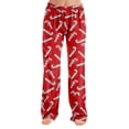 thumbnail image 2 of Christmas Pajama Pants for Women Soft Christmas Candy Cane Print Pajama Pants Casual Comfy Sleepwear Lounge Pants Holiday Pj Bottoms Red,L, 2 of 5
