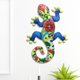 thumbnail image 5 of Gecko de metal, escultura decorativa colgante para pared, ideal para el hogar, jardín, patio o cerca. Azul, 5 of 7