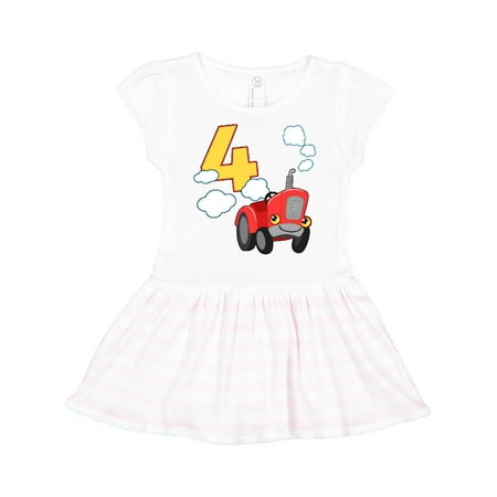

Inktastic Fun Tractor 4th Birthday Gift Toddler Girl Dress