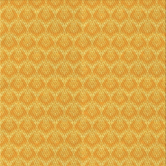 Ahgly Company Machine Washable Indoor Square Transitional Bright Gold Yellow Area Rugs, 5' Square