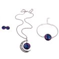 thumbnail image 2 of Moon Glass Cabochon Colgante Collar Pendientes Zulema Conjuntos de la joyería, 2 of 8