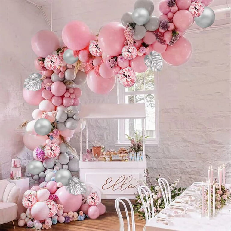 Baby Pink Balloon Arch Garland Kit DIY Wedding Decoration Anniversary  Engagement Decor Chrome Silver Balloon -  Israel
