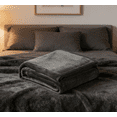 thumbnail image 5 of Extra Large Fleece Blanket 120x200cm - Super Soft Plush Flannel Throw for Bed & Couch (Charcoal Gray) - King Size Hypoallergenic Winter Blanket - Machine Washable, 5 of 5