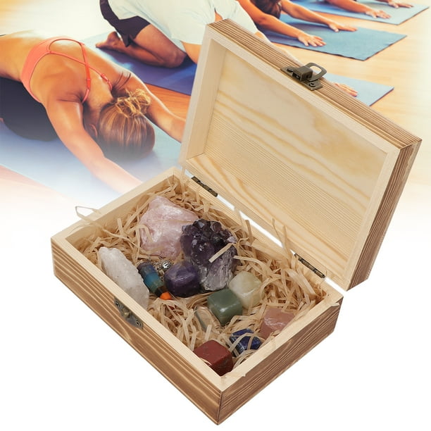 Kit de Cristales Curativos, Colgante de Péndulo, Amatista, Cuarzo Rosa, Juego de Piedras de Energía de Chakra con Caja de Almacenamiento para Curación de Chakras, Meditación, Relajación, Decoración de Ecomeon no