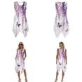 thumbnail image 3 of Whosucclay Butterfly Lavender Print Matchable Couple Hawaiian Luau Men Shirt or Women's Summer Beach Long Dress Sleeveless, Holiday Party Tank Dress Couple Travel Outfit for Hawaii Cruise, 4XL, 3 of 7