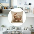 thumbnail image 5 of Cushion Case Egg Cart Bunny Festive Rabbit Garden Harvest Throw Pillow Cover Rabbit Bunny Egg Floral Leaves Decorative Bed Pillowcases 18"x18" for Couch Bed Car, 5 of 7