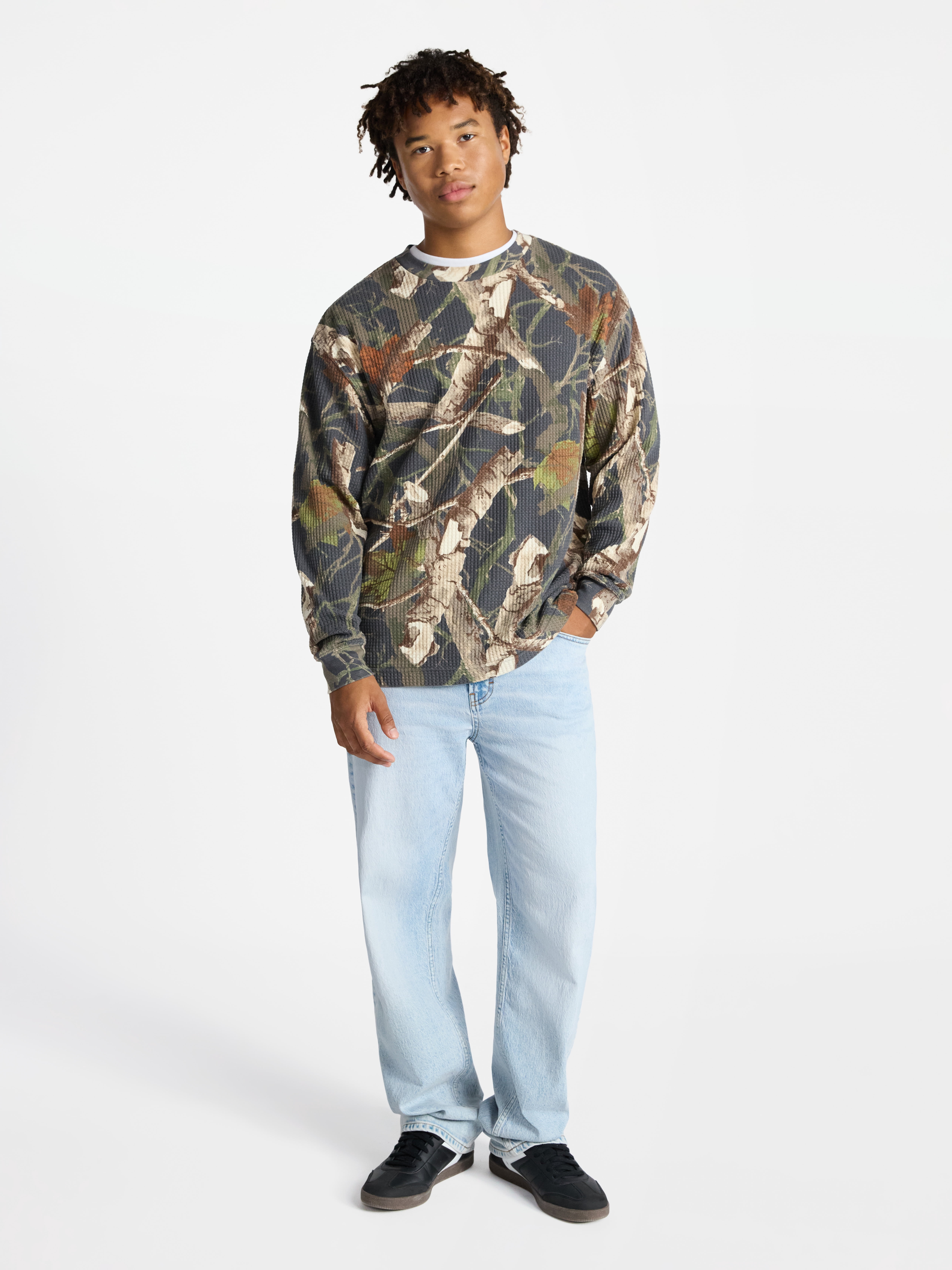No Boundaries Thermal Tee with Long Sleeves, Men's & Big Men's