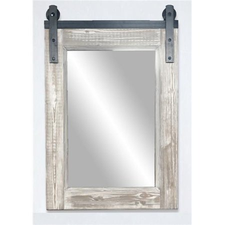Infurniture Wk8526m W 26 In Rustic Solid Fur Barn Door Style Mirror In White Wash 26 6 X 39 In Walmart Canada