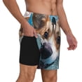 thumbnail image 3 of Goofa Sea Swimming Corgi Printed Men's Swim Trunks Board Shorts Quick Dry Mens Swimming Trunks with Compression Liner,Breathable Fit Hawaii Beach Shorts-XX-Large, 3 of 9
