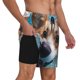 thumbnail image 2 of Fotbe Sea Swimming Corgi Traje de Baño para Hombre – Shorts de Natación de Secado Rápido con Forro y Bolsillos-Large, 2 of 6
