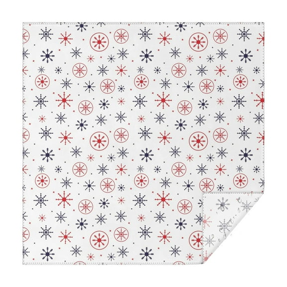 Christmas Square Tablecloth 42x42 Inch – Waterproof Polyester Printed Table Cover, Wrinkle Resistant & Washable for Kitchen Dining Picnic Party Decor, Single-v4-15, White