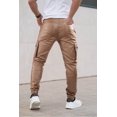 thumbnail image 3 of Pantalones cargo GINGTTO de piel estilo moto, ajustados, para hombre, 3 of 6