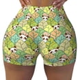 thumbnail image 2 of Daiia Cartoon Panda And Leaf Pattern Women's Workout Shorts Biker Shorts - High Waisted Workout Spandex Tummy Control Gym Running Yoga Shorts-Medium, 2 of 8