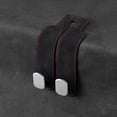 thumbnail image 3 of 2pcs Leather Car Seat Headrest Hooks with Phone Holder, Multifunctional Backseat Organizer Hanger, Durable Storage Hook for Wallets, Bags & Purse, Easy Install Auto Accessory for Car Interior, Black, 3 of 5
