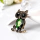 thumbnail image 5 of Broche de búho adorable con pedrería y ojo verde. Broche de animal posado., 5 of 9