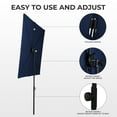 thumbnail image 4 of GRANDPATIO Outdoor 6x4 Ft Rectangular Balcony Umbrella, 360°Tilt & Rotation Flat Umbrella Shade, Navy Blue, 4 of 8