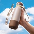 thumbnail image 5 of Carote18oz Insulated Stainless Steel Water Bottle with Straw Lid, Leakproof Double Wall Vacuum Tumbler, Reusable Travel Cup for Hot & Cold Drinks, Brown, 5 of 8