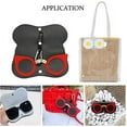 thumbnail image 3 of Estuche para gafas de dibujos animados para damas, 2 piezas (negro y azul), estuche para gafas de sol portátil, linda bolsa protectora para anteojos de viaje, estuche para gafas colgantes para damas c, 3 of 5
