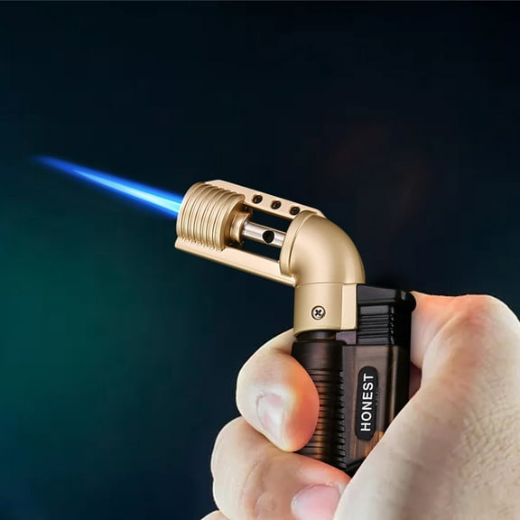 JGJJUGN Metal Butane Torch Lighter, Mini Handheld Blow Torch, Adjustable Flameless Kitchen BBQ Lighter, Windproof Flameproof Burner, Rechargeable Welding Gun, High-Temperature Gas Igniter