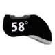 thumbnail image 5 of Fundas para cabezas de palo de golf Fundas para cabezas de cuña con ventana transparente para diestros 58 grados negro, 5 of 7