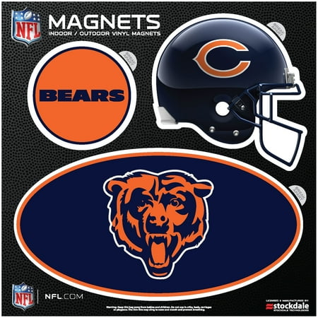 Chicago Bears Set - Chicago Bears Indoor & Outdoor 3-Pack Magnet Set - No Size