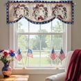 thumbnail image 2 of Happy Independence Day Tie Up Valances Curtain, Adjustable Kitchen U. S. Flag Themed Bow Flowers Wreath Retro Valances for Windows Decor, Rod Pocket Short Curtains Set for Bedroom/Bathroom, 54"x18", 2 of 9