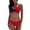 Red, variant on Women’s Two Piece Swimsuit Solid Color Bikini Set Push Up Top With High Waist Bottoms, S, Red