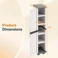 thumbnail image 3 of Costway Slim Storage Cabinet with Single Door, Plastic Kitchen Pantry with 4 Shelves Gray and White, 3 of 10
