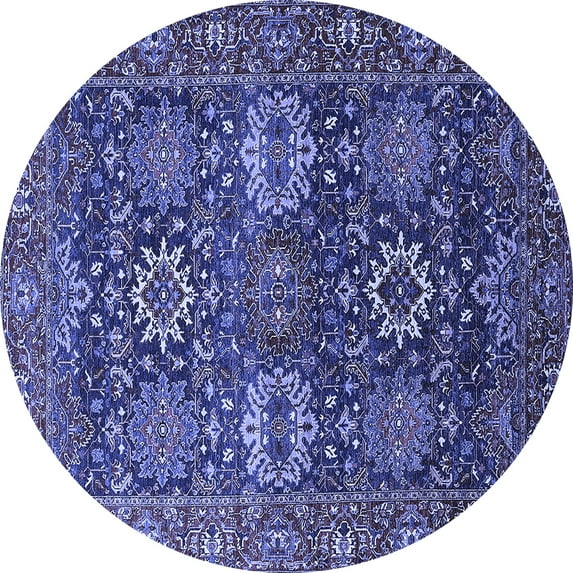Ahgly Company Indoor Round Oriental Blue Industrial Area Rugs, 6' Round