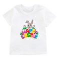 thumbnail image 4 of Nueva camiseta de algodón con diseño de huevos de Pascua para niños y hermanos, ropa para niños con bonito conejito, camiseta para bebé niño o niña, 4 of 5