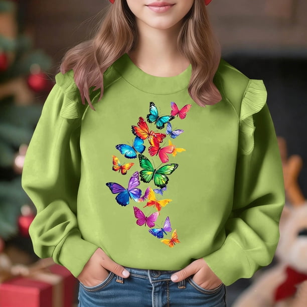 Vestido de verano para niña con estampado de flores de Pascua, manga corta, bolsillos con volantes y cuello redondo, top de poliéster