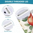 thumbnail image 3 of Yayeee 40oz Stainless Steel Tumbler with Straw and Handle Double-Wall Insulated Travel Water Bottle, Beige Apple Pattern, 3 of 8