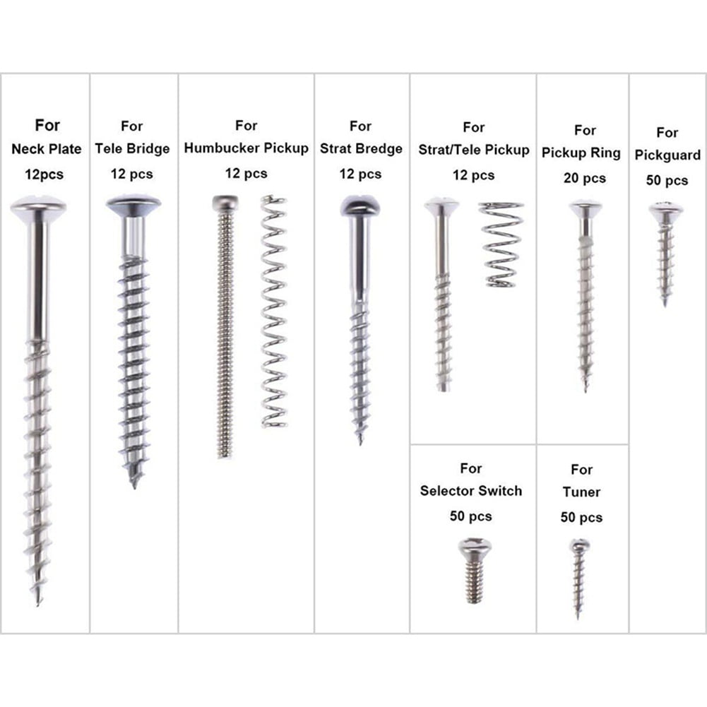 Stainless Steel Electric Guitar Screw Kit Tool With Springs For Electric Guitar Bridge Pickup Pick Guard Tuner Switch Neck Plate Accessories